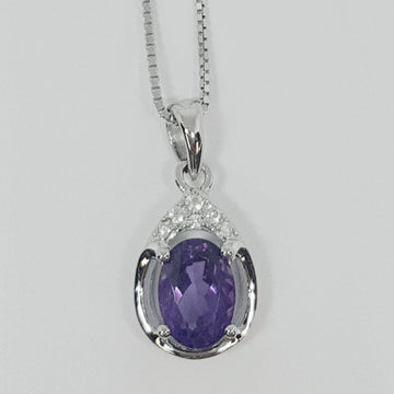B Sterling Silver Amethyst Ring, Pendant, or Earring - February